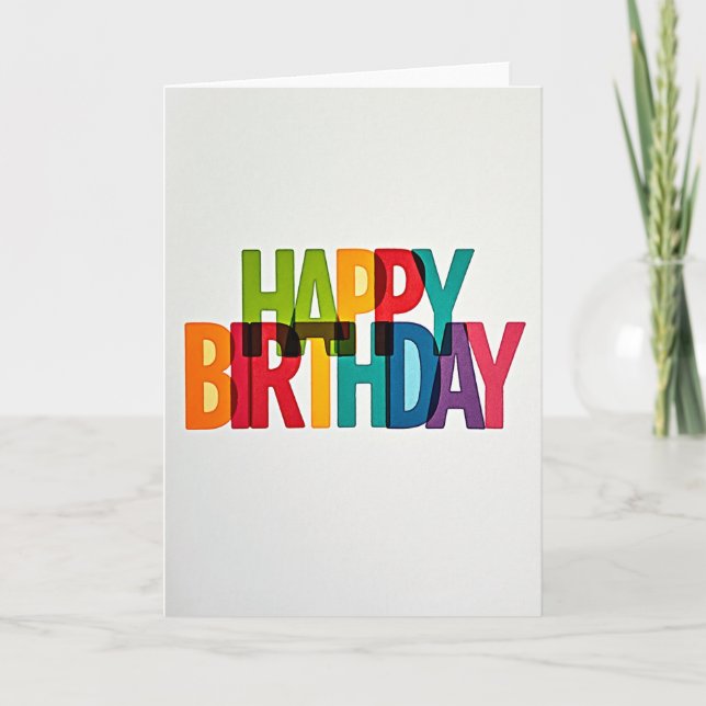 Carte d'anniversaire vibrante à couches (Devant)