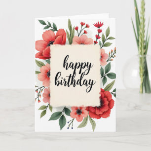Carte d'anniversaire vibrante aux feuilles