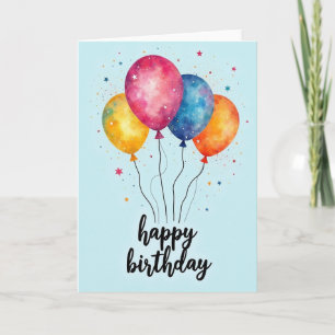 Carte d'anniversaire vibrante avec ballon