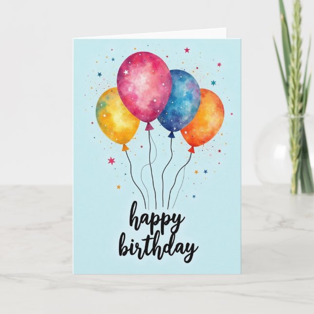 Carte d'anniversaire vibrante avec ballon (Devant)