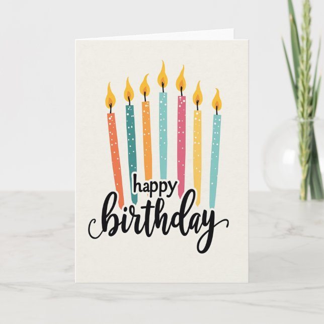 Carte d'anniversaire vibrante avec bâtonnets (Devant)