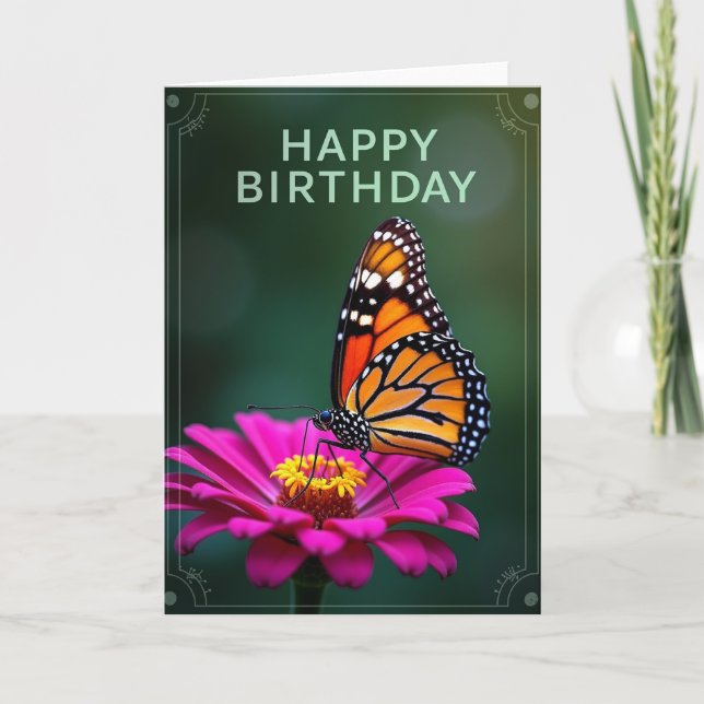 Carte d'anniversaire vibrante avec insecte (Devant)