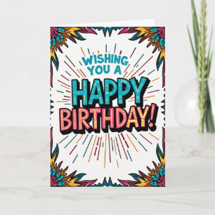Carte d'anniversaire vibrante dans le style Pop Ar