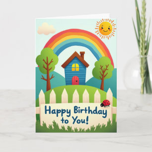 Carte d'anniversaire vibrante de colline