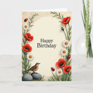 Carte d'anniversaire vibrante de scarabée