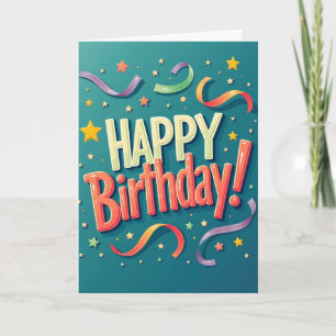 Carte d'anniversaire vibrante et brillante