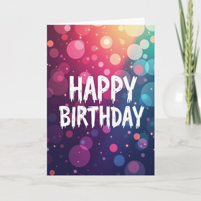 Carte d'anniversaire vibrante et fondue (Devant)
