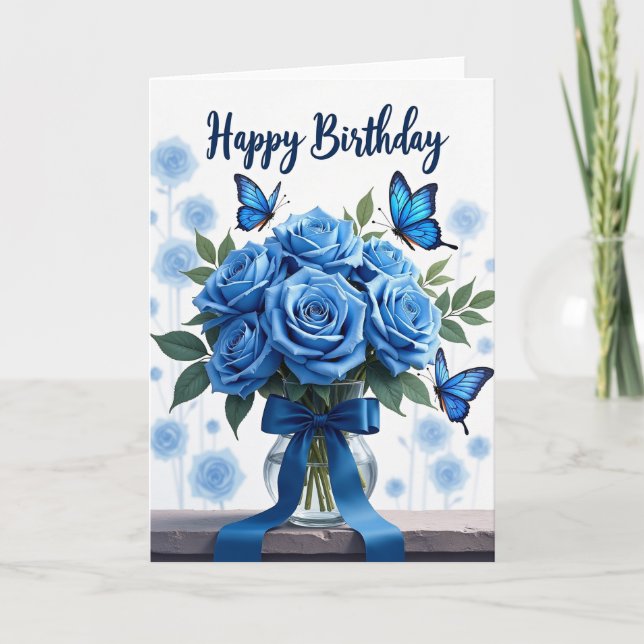 Carte d'anniversaire Vibrante Insecte en Fleur (Devant)