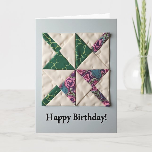 Carte d'anniversaire vibrante matelassée (Devant)