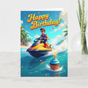 Carte d'anniversaire vibrante pour cavalier