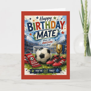 carte d'anniversaire vibrante sur le thème du foot
