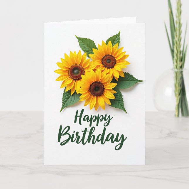 Carte d'anniversaire Vibrantes Pétales (Devant)