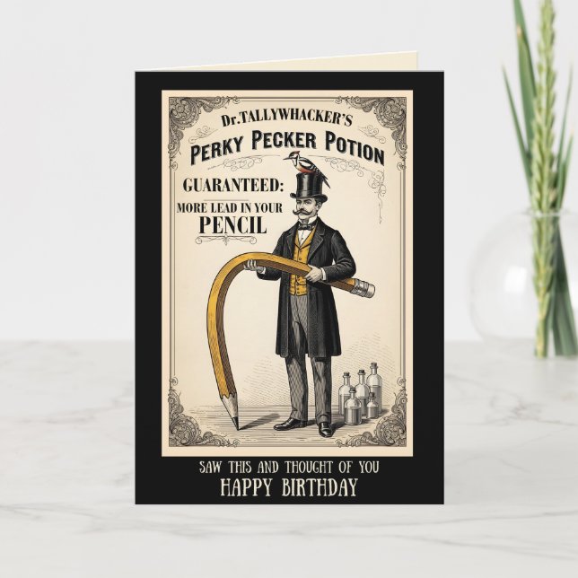 Carte d'anniversaire victorienne amusante (Devant)