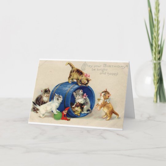 Carte D Anniversaire Victorienne De Chatons Zazzle Fr