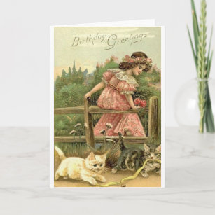 Cartes Chat Victorian D Anniversaire Zazzle Fr