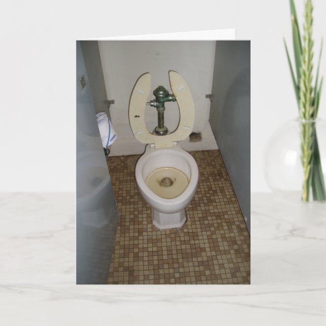 Carte d'anniversaire "Vieux WC sale" (Devant)