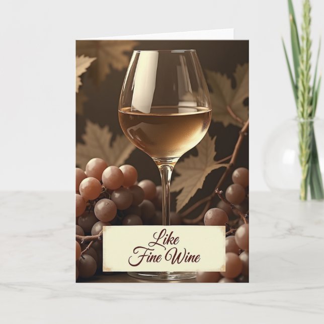 Carte d'anniversaire Vin Doré (Devant)