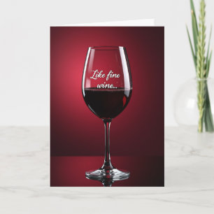 Carte d'anniversaire vin élégant