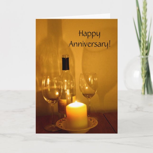 Carte d'anniversaire Vin et Verres (Devant)