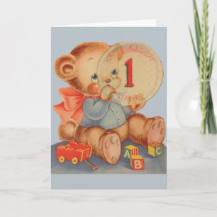 Carte d'anniversaire vintage 1 an