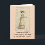 Carte d'anniversaire vintage Ackerman<br><div class="desc">Vintage 1800's Ackerman fashion lady, a woman can celebrate her birthday any she likes ! Original concept by Angela Castillo.</div>