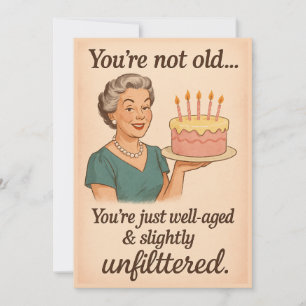 Carte d'anniversaire Vintage amusante pour femmes-