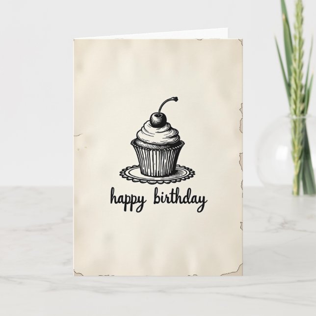 Carte d'anniversaire vintage artistique (Devant)