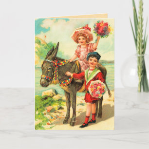 Carte d'anniversaire vintage Donkey