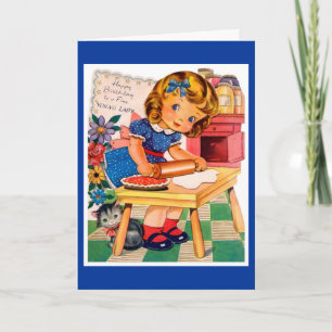Carte d'anniversaire vintage enfant