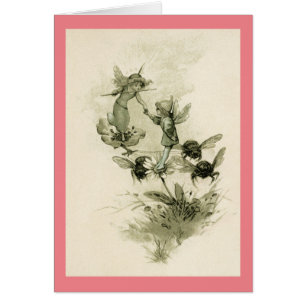 Carte d'anniversaire vintage Fairies