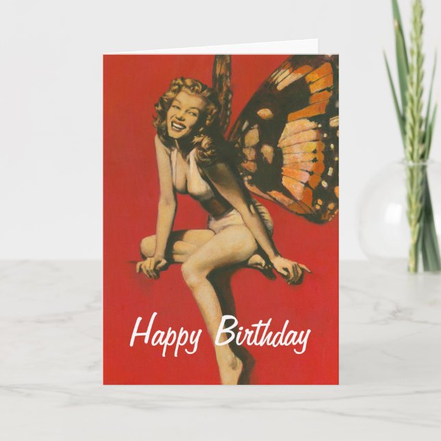 Carte d'anniversaire vintage Fairy (Devant)