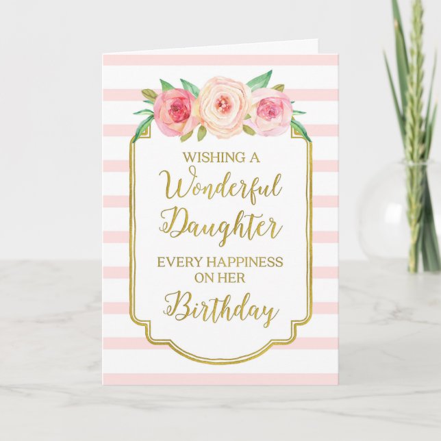 Carte d'anniversaire vintage Floral Rose Strik (Devant)