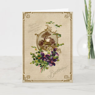 Carte d'anniversaire vintage Florale victorienne
