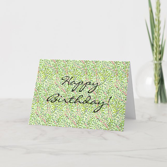 Carte d'anniversaire vintage Green Floral (Devant)