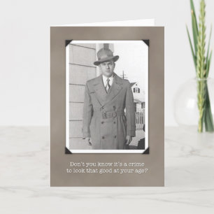 Carte d'anniversaire vintage humoristique, crime à