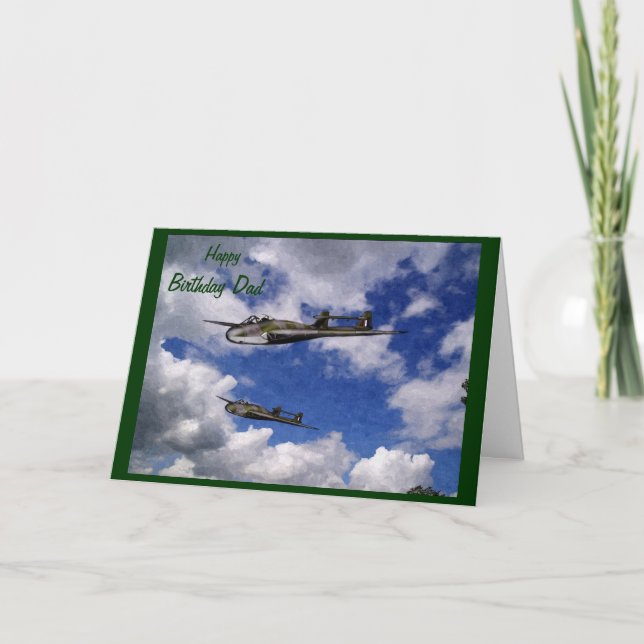 Carte d'anniversaire Vintage les années 50 Jet (Devant)