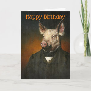Carte d'anniversaire Vintage M. Pig