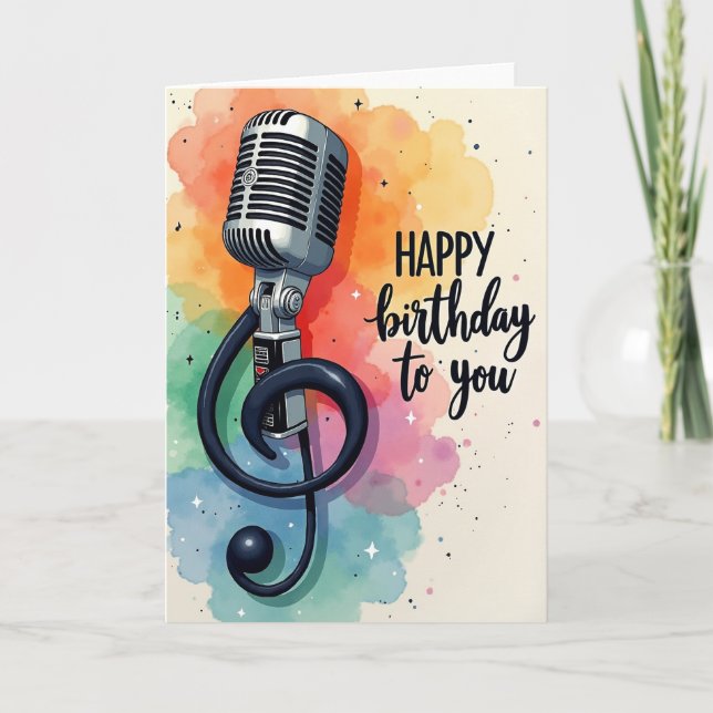 Carte d'anniversaire vintage micro (Devant)