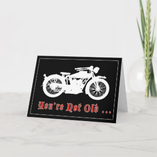 Carte d'anniversaire vintage moto