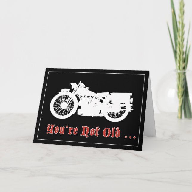 Carte d'anniversaire vintage moto (Devant)