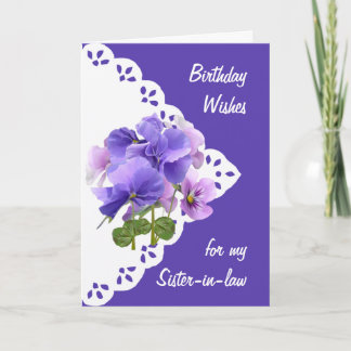Carte d'anniversaire vintage Pansy Flower