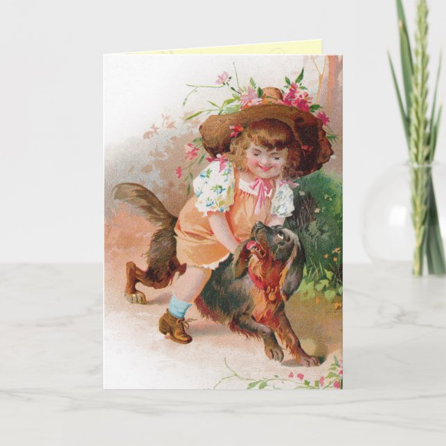 Carte d'anniversaire vintage pour enfant (Devant)