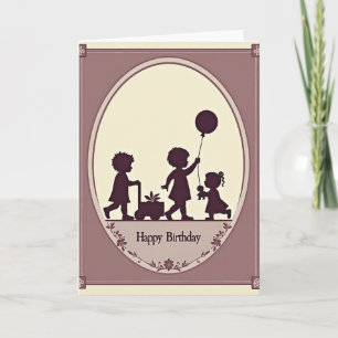 Carte d'anniversaire vintage pour enfants
