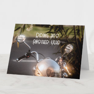 Carte d'anniversaire vintage pour motard