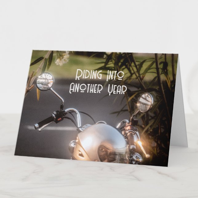Carte d'anniversaire vintage pour motard (Créateur téléchargé)
