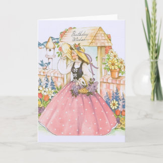 Carte d'anniversaire vintage Southern Belle