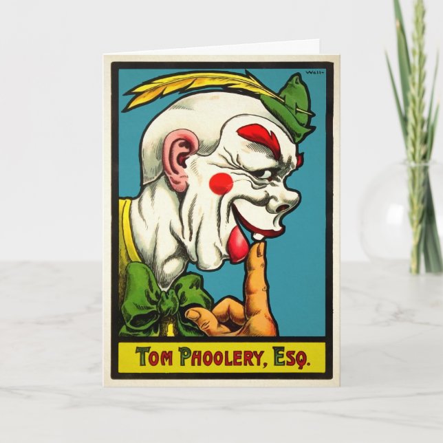 Carte d'anniversaire vintage Tom Phoolery Clown (Devant)