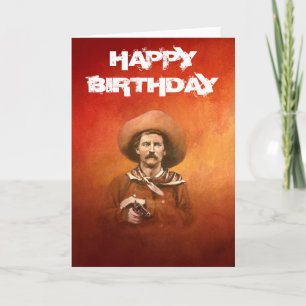 Carte d'anniversaire vintage Wild West Cowboy