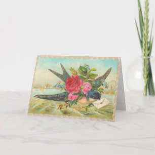 Carte d'anniversaire vintage Wren