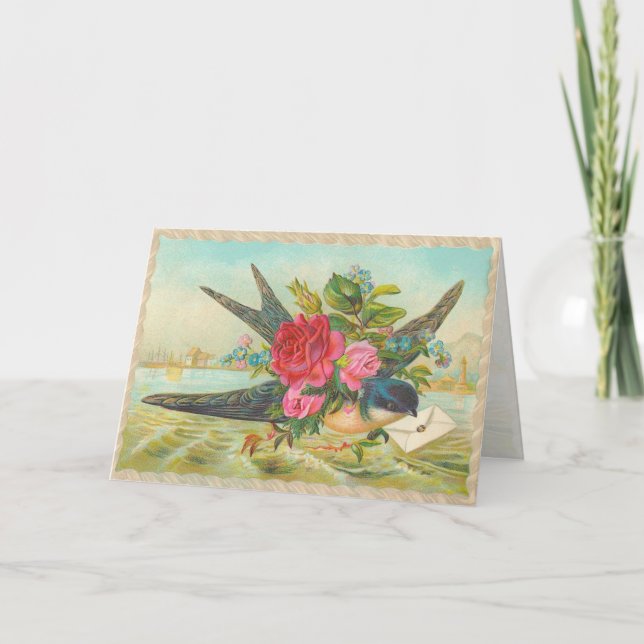 Carte d'anniversaire vintage Wren (Devant)